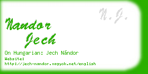 nandor jech business card